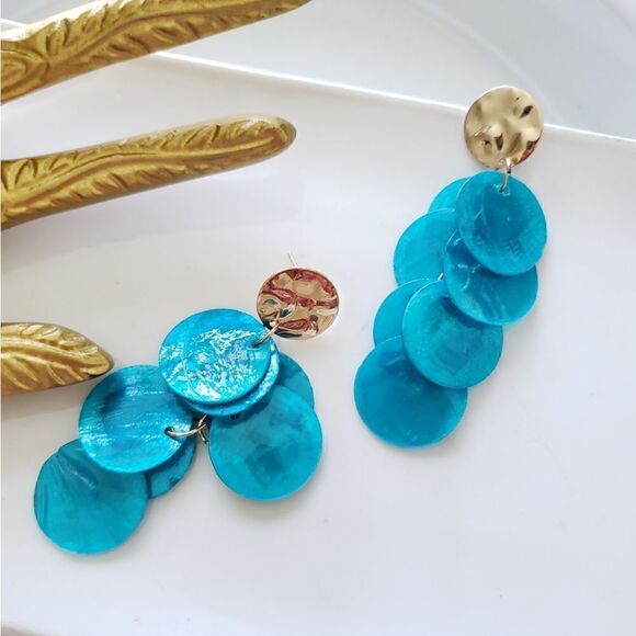 New! Zara Natural Shell Earrings - Picture 8 of 10